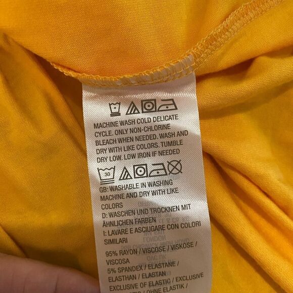 New J Jason Wu Kint Ruffle Midi Dress Yellow Sz Large - Picture 5 of 8